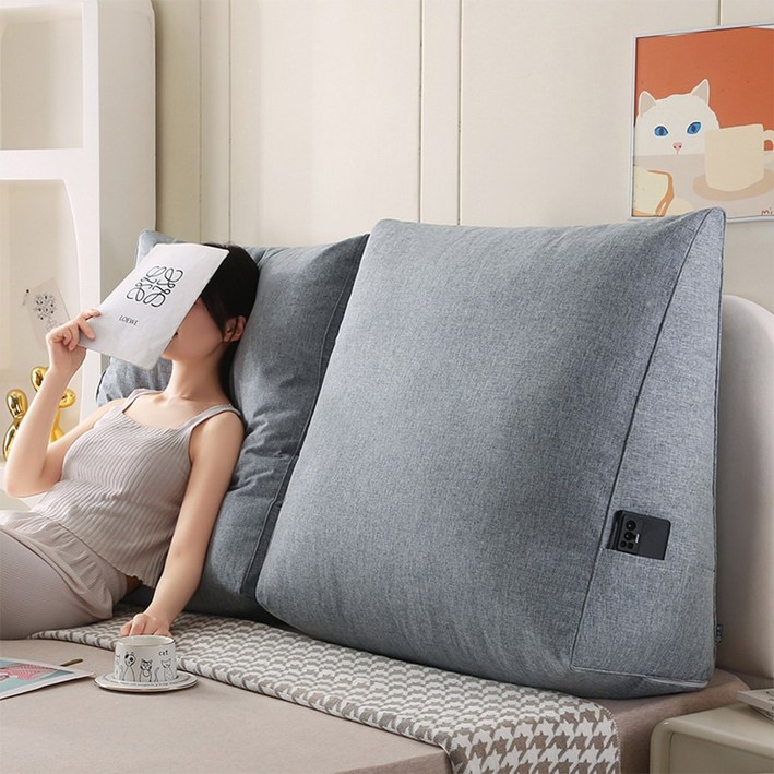 코잠 더 넓고 긴 롱 삼각쿠션, 그레이