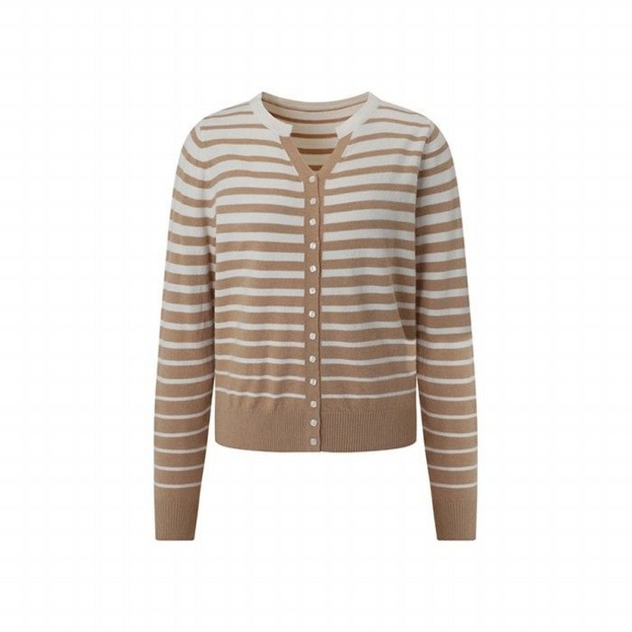 공식 더틸버리 스트라이프 페이드 버튼 가디건 TRAN1CD55W