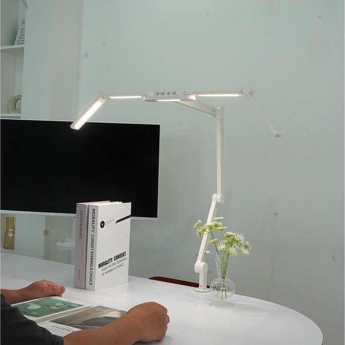 룩스베러 STDL04 스탠드 삼성 시력보호 와이드 책상스탠드, 화이트