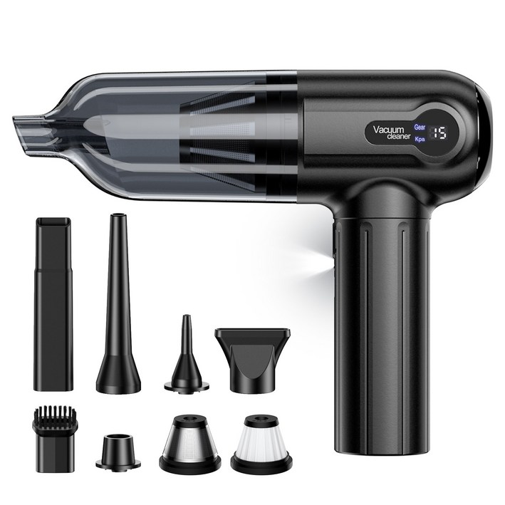 SUNGOD 차량용 무선 청소기 에어건 고출력 흡입 파워 송풍 디스플레이 미니 핸디 진공 청소기