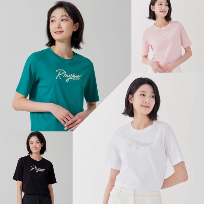 지센 여성 면100 프린팅 원포인트 라운드 반팔티셔츠색상4종 LCTSP376 지센 여성 면100 프린팅 원포인트 라운드 반팔티셔츠색상4종 LCTSP376