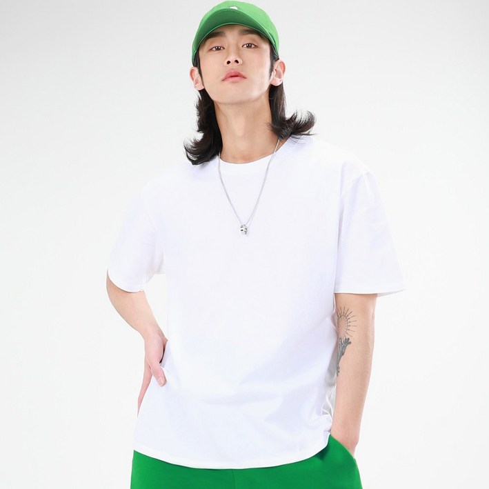 그랜피니 프리미엄 남녀공용 무지 레이어드 반팔 티셔츠