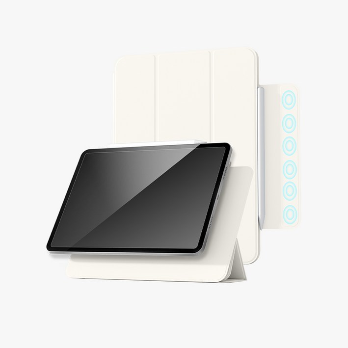 아이패드 프로 에어 11인치 5세대 4세대 3세대 2세대 자석 분리형 케이스 아이스토리, 화이트
