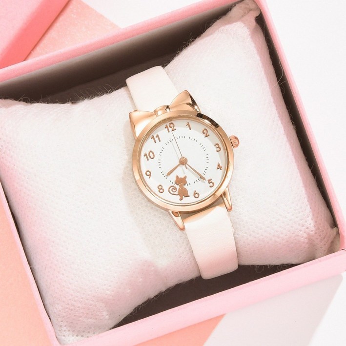 40000KM 여자 손목 시계 고양이 여학생 초등학생 생일선물 시험