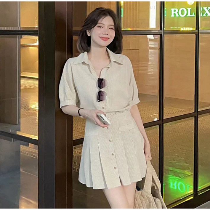 치즈치즈 프라하 파오차이 스트라이프 셔츠 원피스 봄여름 슬림핏 원피스
