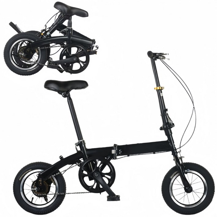 Mochae 접이식 자전거 고성능 미니 경량 성인 출퇴근 휴대용 접이식자전거 가족형 남녀공용 12인치, 1개, 110cm, 블랙