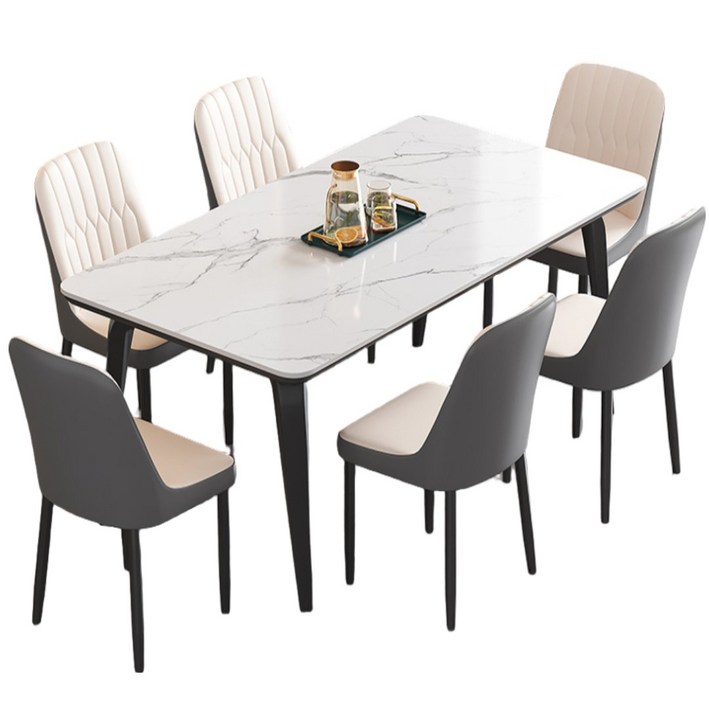 카렌시아 4인용 식탁 가정용 테이블 의자 세트 세라믹 모던 인테리어 거실 다이닝