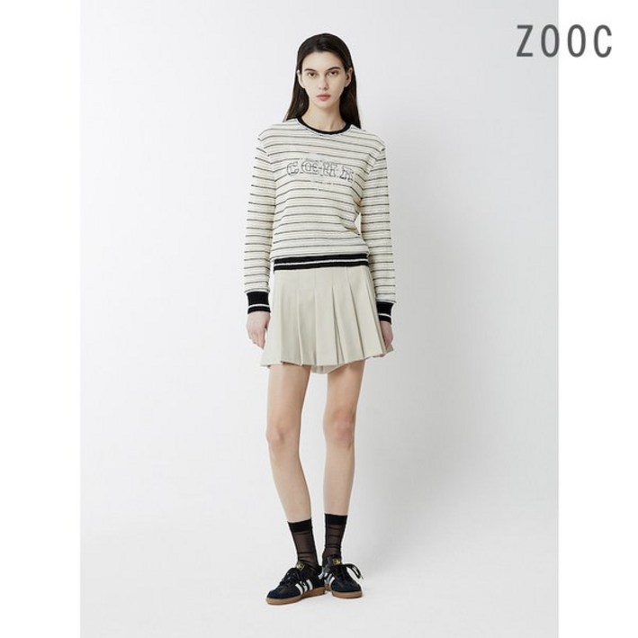 백화점 정품 ZOOC 맨투맨 부클 자수 니트 라이크 티셔츠 CRZ241MSM004