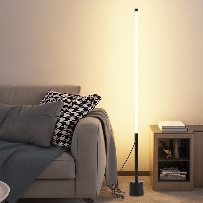 ALLILIO LED 거실 침실 스탠드 조명 심플 창의성 장스탠드 눈보호, 블랙전구색10W ALLILIO LED 거실 침실 스탠드 조명 심플 창의성 장스탠드 눈보호, 블랙전구색10W