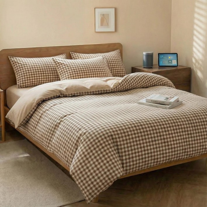 모던 체크 패턴 이불커버