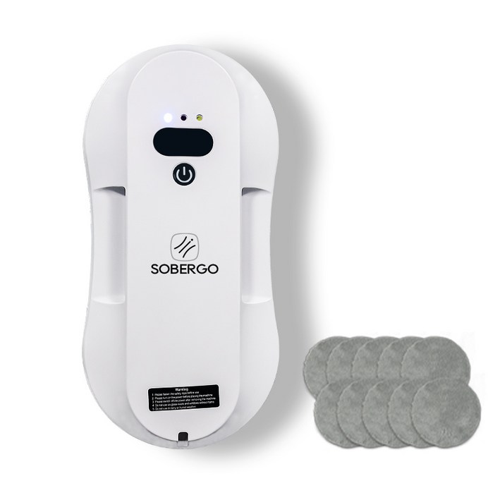 SOBERGO slim 6.2cm 유리창 로봇청소기, 화이트