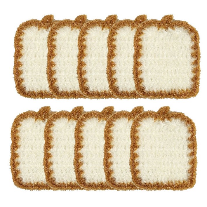 엘이케이 아크릴 수세미 쫀쫀한식빵, 2개, 10개입