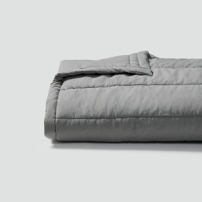 JAJU자주 코튼 워싱 피그먼트 차렵이불SS그레이