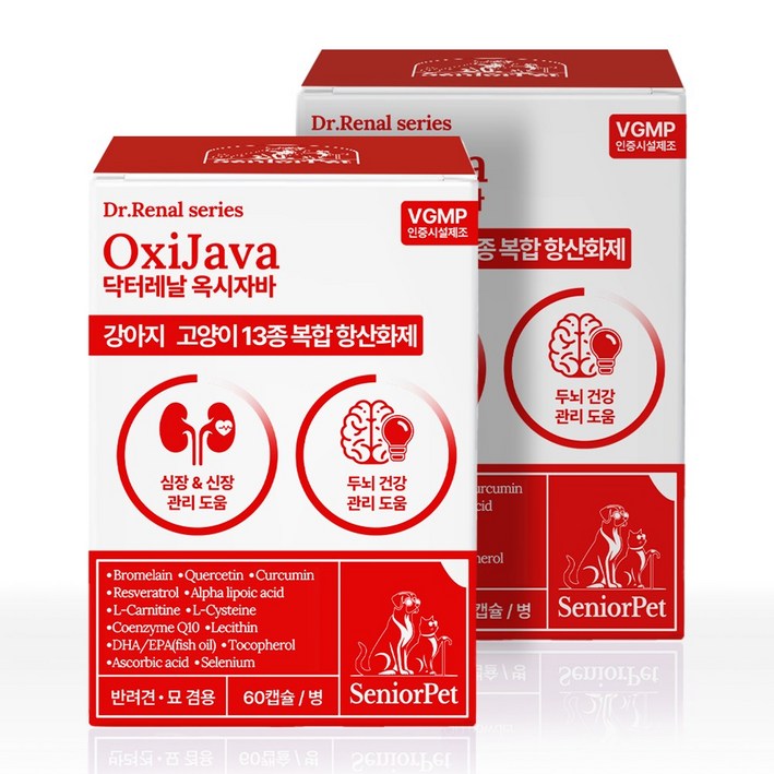 시니어펫 프리미엄 13종 안티에이지 항산화제, 60정, 면역항산화, 2개 시니어펫 프리미엄 13종 안티에이지 항산화제, 60정, 면역항산화, 2개