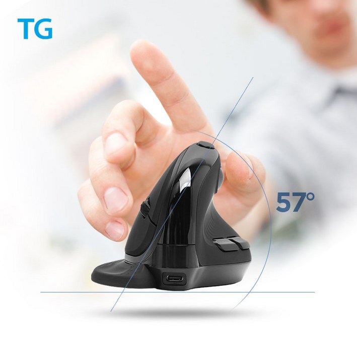 TGMV301A 버티컬 무선 블루투스 마우스 블루투스5.0 TypeC충전식 블랙, TGMV301A TGMV301A 버티컬 무선 블루투스 마우스 블루투스5.0 TypeC충전식 블랙, TGMV301A