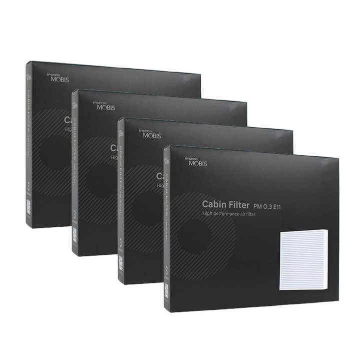 현대모비스 정품 프리미엄 에어컨필터 2년분 4개입 싼타페DM 전용 2012년~2018년식 적용 2번