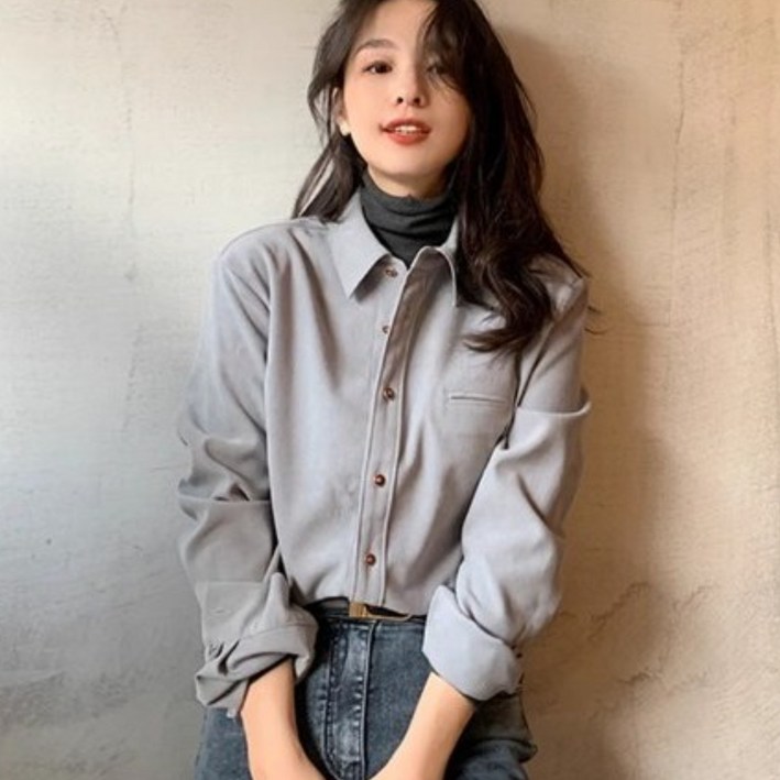 넬로넬리 레이어드룩 도톰한 프렌치 긴팔 고퀄 셔츠