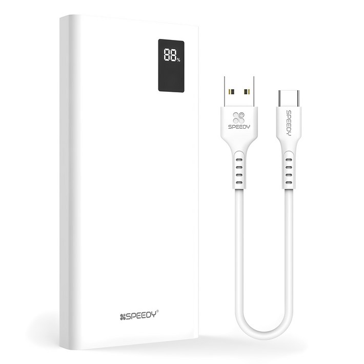 SPEEDY 슬림핏 PD 20W 고속충전 보조배터리 10000mAh 멀티단자  20W C타입 케이블