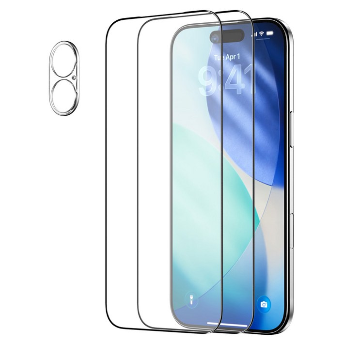 케이맥스 풀커버 전면 강화유리 필름 2p  카메라 필름 세트, 1세트