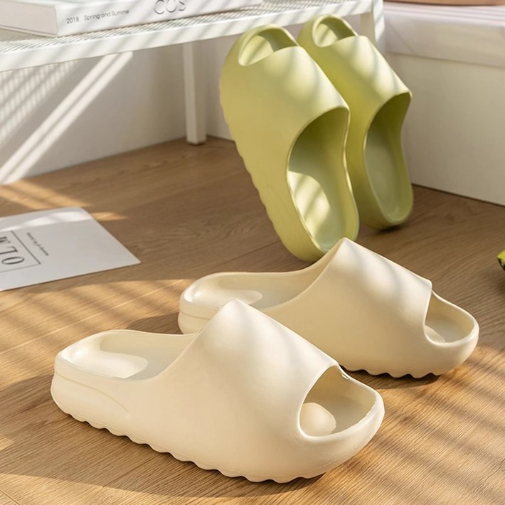 위더스 EVA 층간소음 데일리 거실화 2종 세트, 아이보리  그린, 1세트