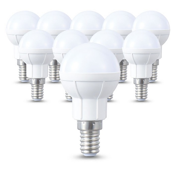 씨티오 LED 불투명 미니클립톤 전구 14베이스 4W, 주광색, 10개