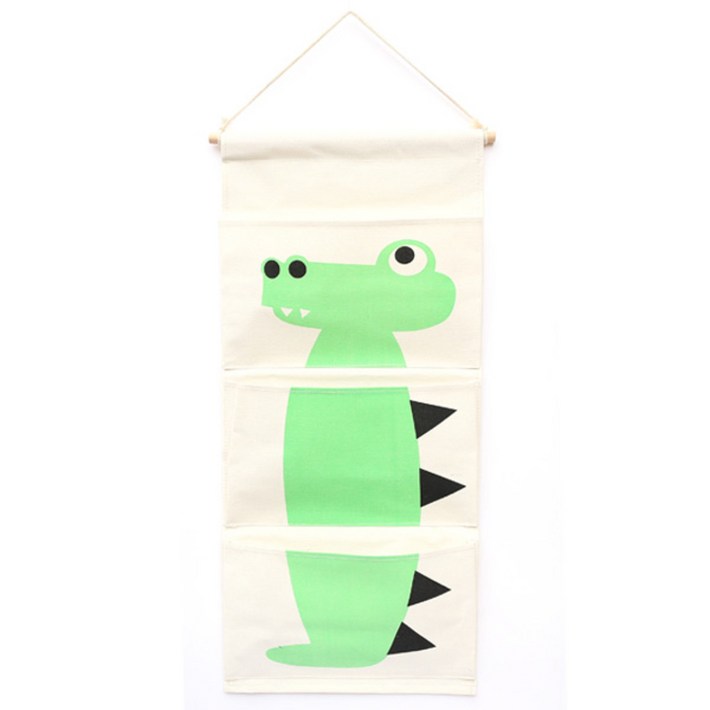 더자카 패브릭 애니멀 3칸 벽 수납포켓