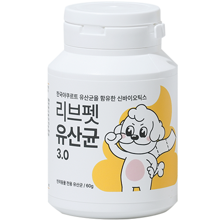 리브펫 반려동물 분말 영양제 3.0, 장건강유산균, 60g, 1개 리브펫 반려동물 분말 영양제 3.0, 장건강유산균, 60g, 1개