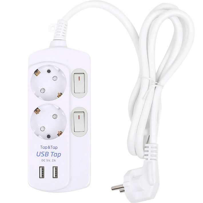 에코파워탭 2 in 1 USB 개별 스위치 2구 멀티탭