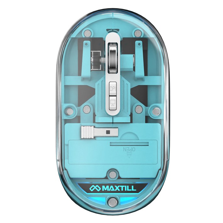 맥스틸 무소음 3모드 멀티페어링 블루투스 투명 무선 마우스 GMTM10D