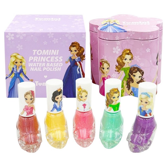 투미니 프린세스 수성 매니큐어 5종 세트, 1세트, 라벤더