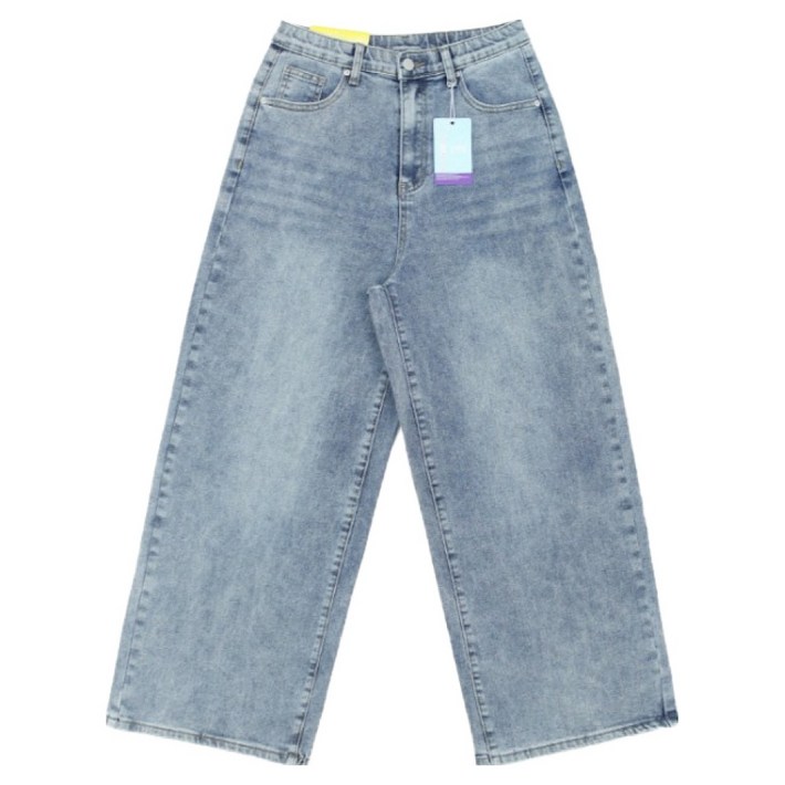 라라온 여성용 숏기본롱 기장 와이드 밴딩 스판 청바지 25TSP3388