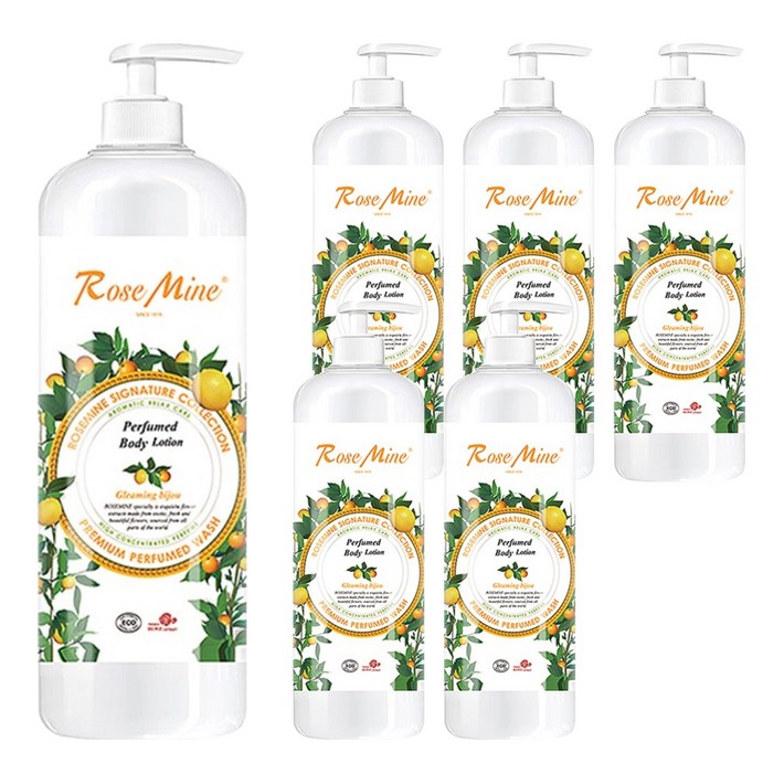 로즈마인 퍼퓸드 바디로션 글래밍비쥬, 1L, 6개