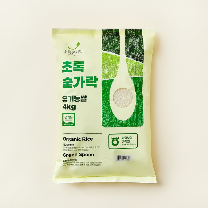 초록숟가락 신동진 유기농쌀, 상등급, 4kg, 1개