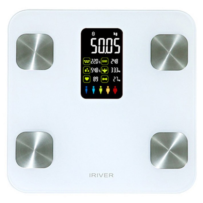 아이리버 대형 LCD 스마트 인바디 체중계, BFL303B, 화이트 아이리버 대형 LCD 스마트 인바디 체중계, BFL303B, 화이트