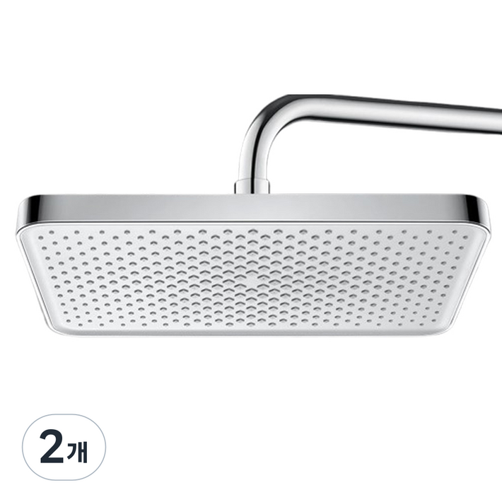 리브리카 화장실 사각 대형 해바라기 샤워 수전, 실버, 2개