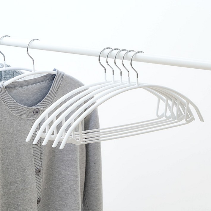 샤바스 논슬립 어깨뿔방지 옷걸이, 화이트, 100개