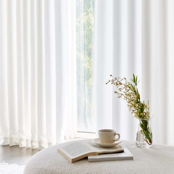 쁘리엘르 제이드2 아일렛 암막 커튼 2장