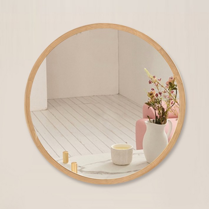 플로스 원목 슬림형  벽 거울 410mm