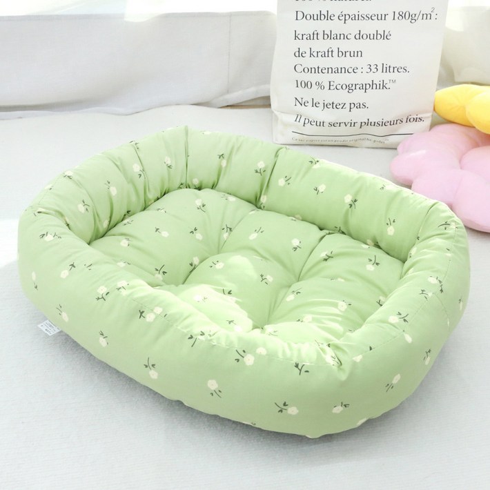 랜보어 반려동물 잔꽃 플라워 쿠션