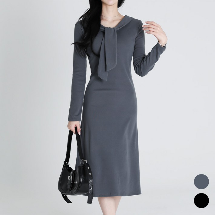 모이르벨라 여성용 슬림핏 타이 롱 원피스 T26SS2A2646