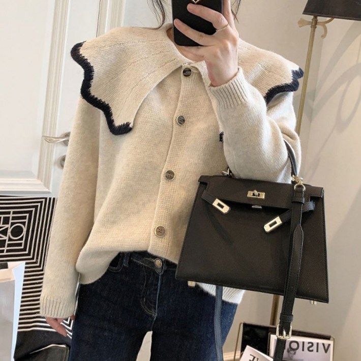 어썸풀 여성용 하이니 빅카라 니트