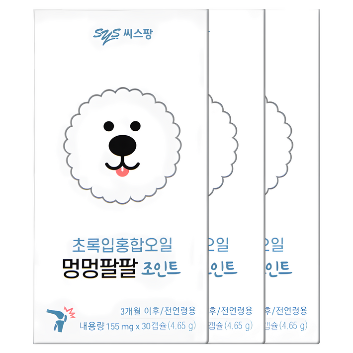멍멍팔팔 강아지 영양제, 30정, 뼈관절강화, 3개