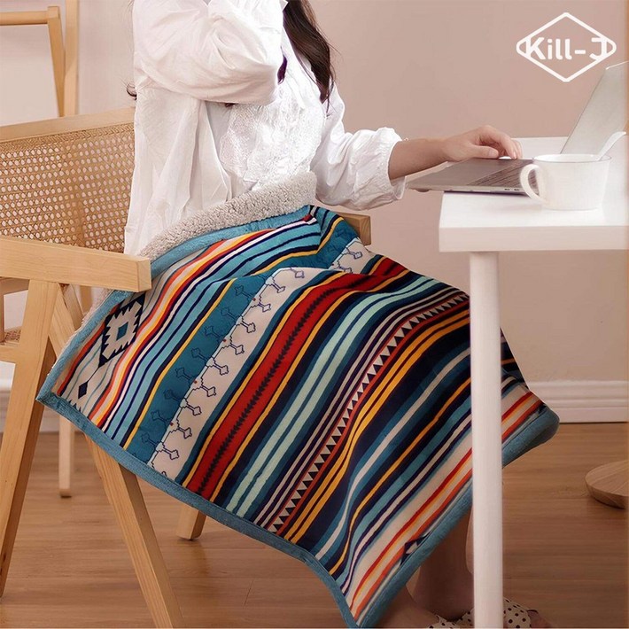킬제이 체크 양면 밍크 담요 부드러운 극세사 플리스 겨울 블랭킷 포근한 소파이불
