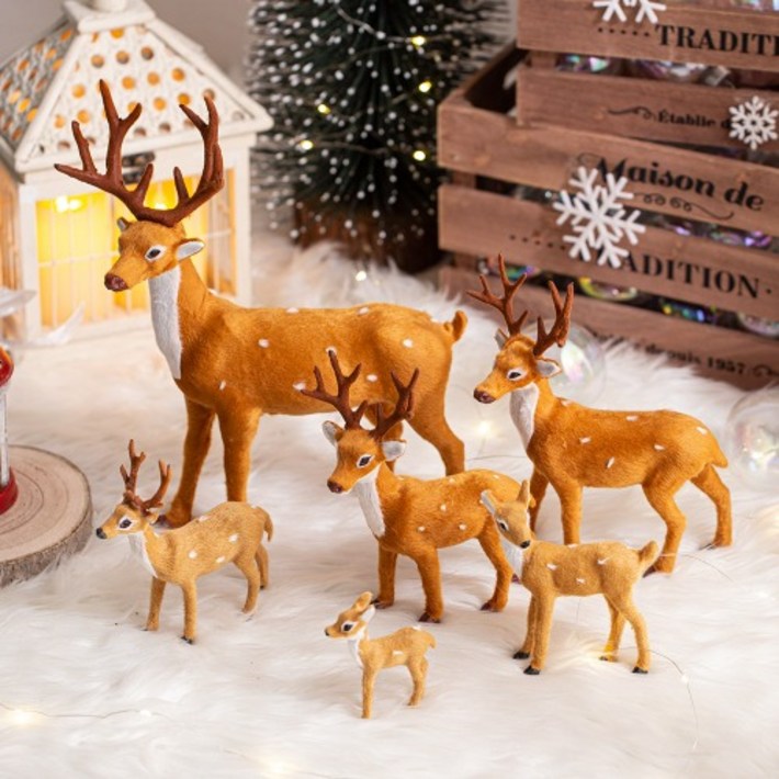 엠디자인 루돌프 사슴 모형 6종 택1 겨울 크리스마장식 소품 카페 인테리어 매장 디스플레이, 1개