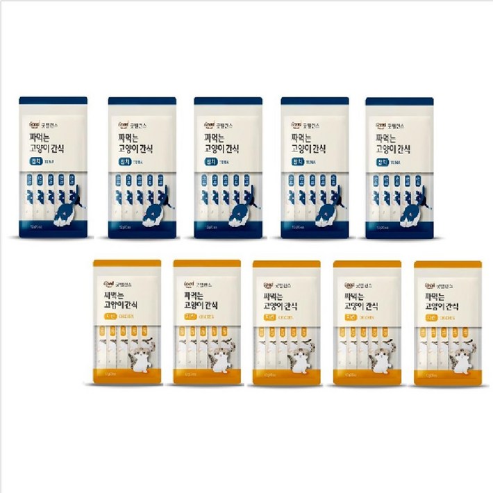 굿밸런스 짜먹는 고양이 간식 3종 택1 5px20세트, 100개, 12g, 참치치킨