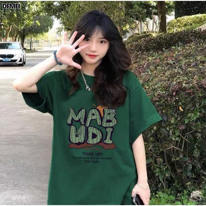 DFMEI 빈티지 반팔 티셔츠 ins 박시 탑