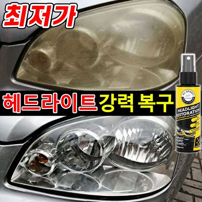 독일기술 11122 자동차 헤드라이트 복원제 전조등 복원 키트 UV코팅제 차량용 오토바이 백변화 황변화 복원