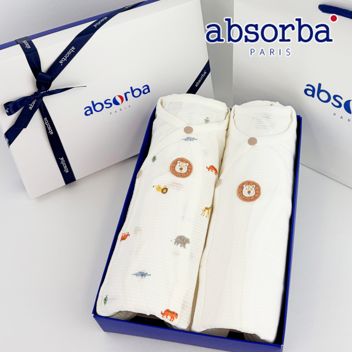 압소바 신생아 출산 선물세트 저고리 2종 선물포장 쇼핑백포함