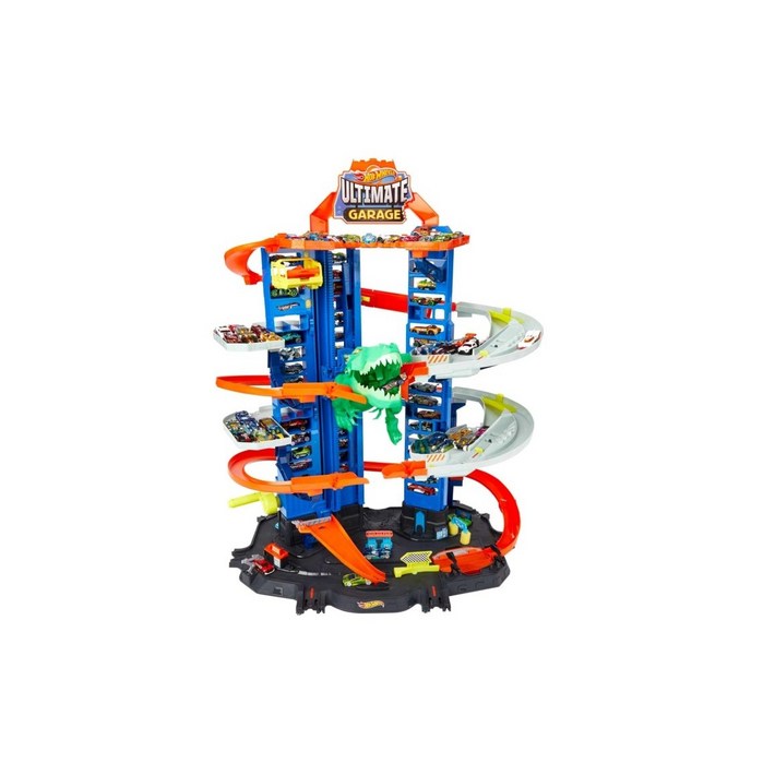 Hot Wheels 핫휠 장난감 자동차 트랙 세트 시티 얼티밋 차고 움직이는 티렉스 공룡