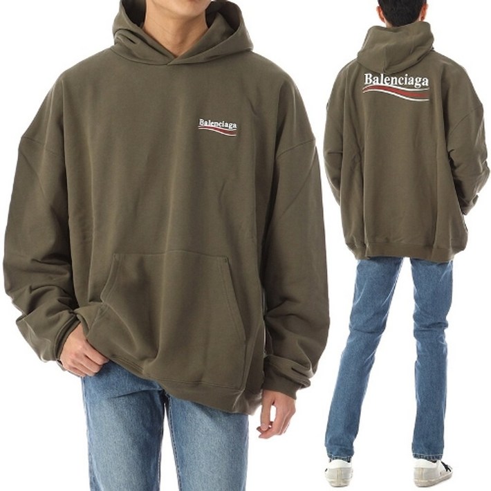 BALENCIAGA 명품 발렌시아가 폴리티컬 캠페인 로고 자수 오버핏 후드티 620973 2463